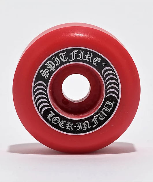 Spitfire Lock In Full Formula Four 55mm 99a Red Conical Skateboard Wheels