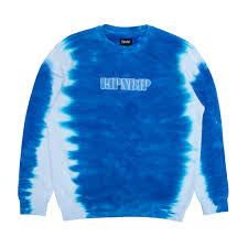 Ripndip Wilshire Embroidered Crewneck blue and white