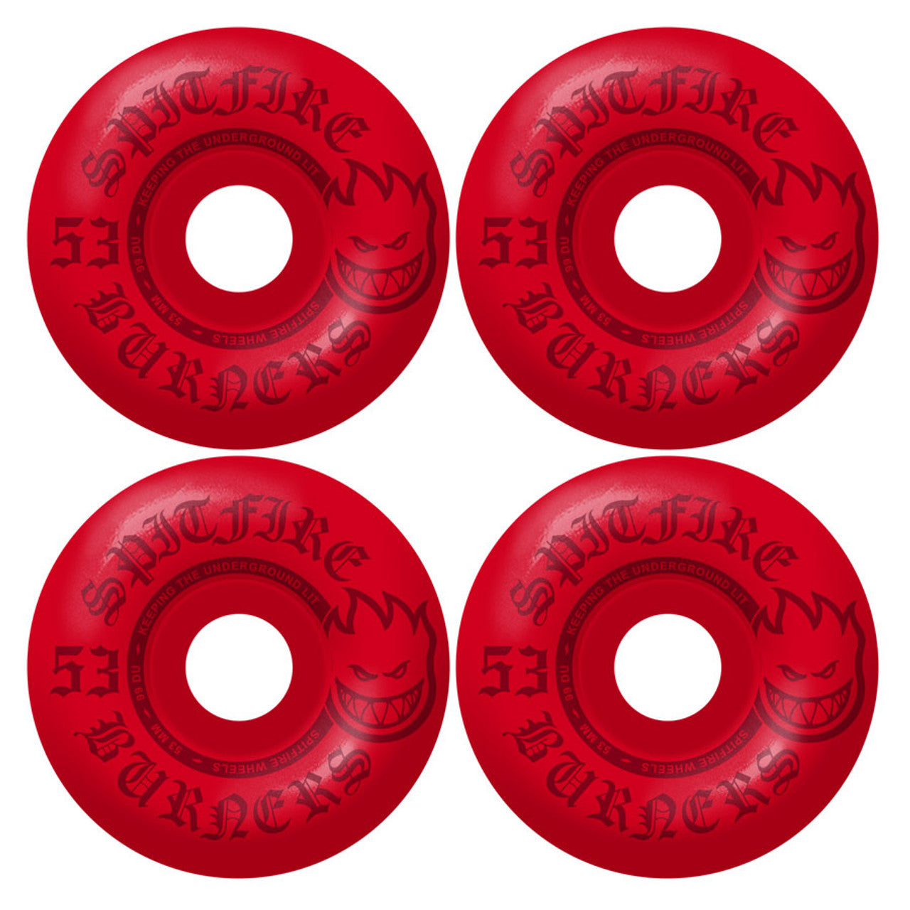 Spitfire wheels Burners 53mm 99A Red