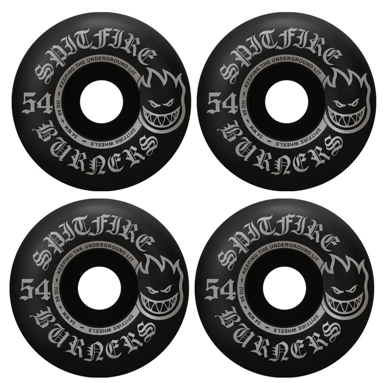 Spitfire wheels Burners 54mm 99A Black