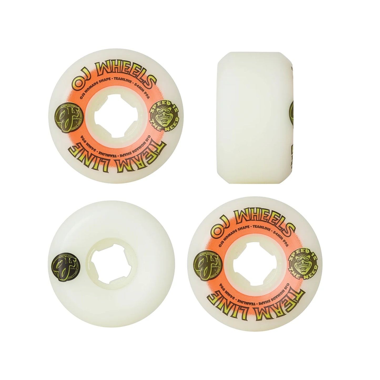 OJ Wheels 54mm Team Line Original Green/Orange 99a