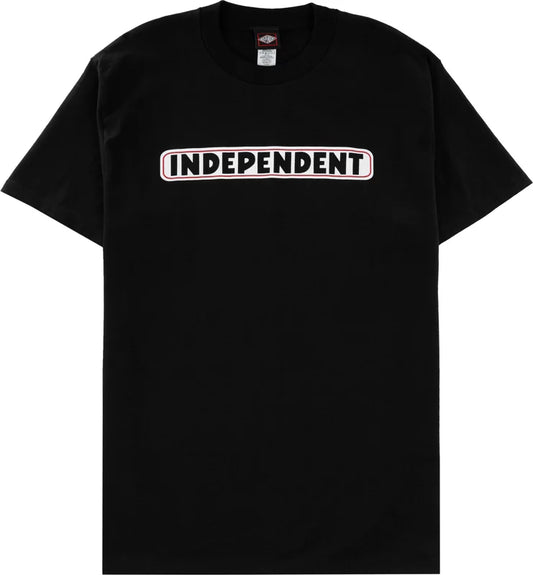 Independent Large bar logo ss heavyweight t shirt black size large