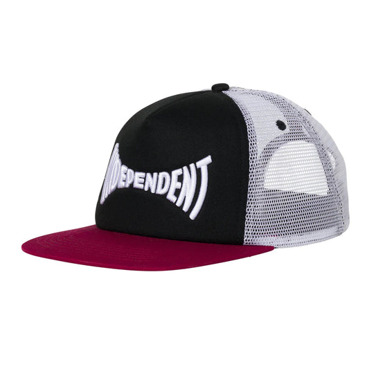 Independent trucker hat mesh span high profile black red white